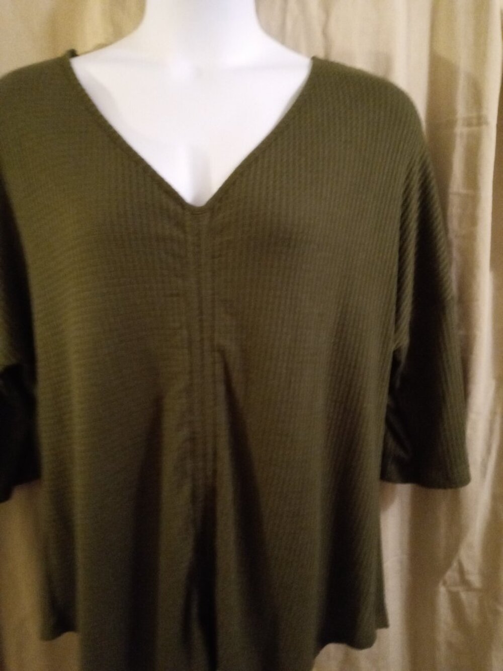 42Pops Women's Forest Green Deep V Sweater